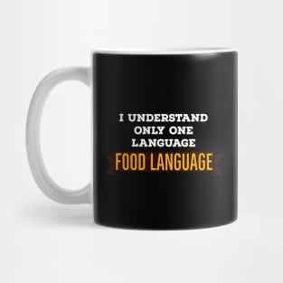 Food language foodie typographic design for all foodies by dmerchworld Mug